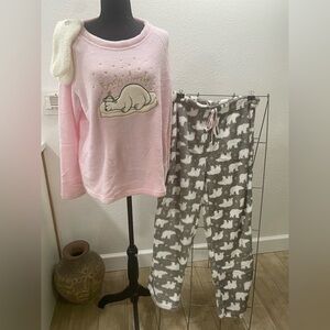 Cozy Barely Awake pajamas with booties, Size L. So soft.